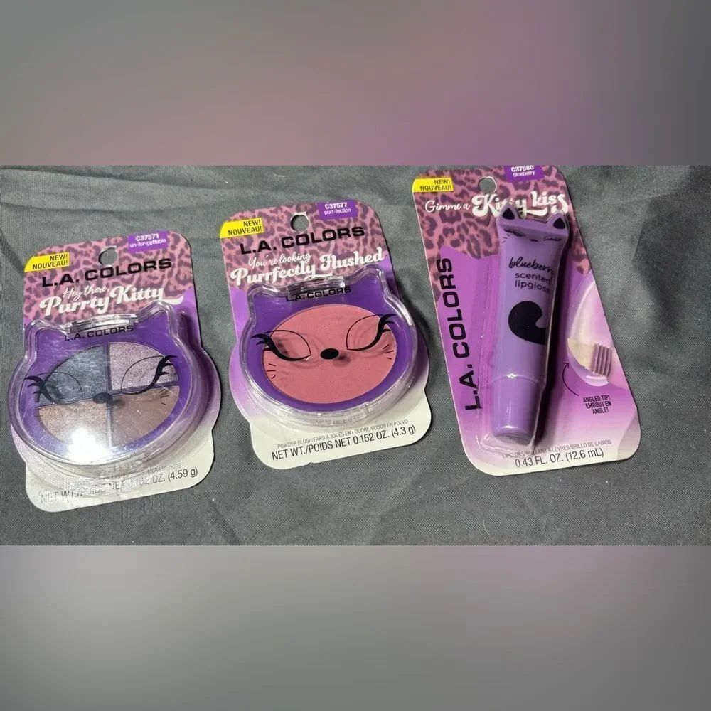 New L.A. Colors 3 pc Makeup Set Eyes Blush Lips